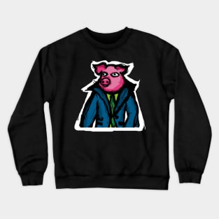 Pig Wearing Jacket Crewneck Sweatshirt